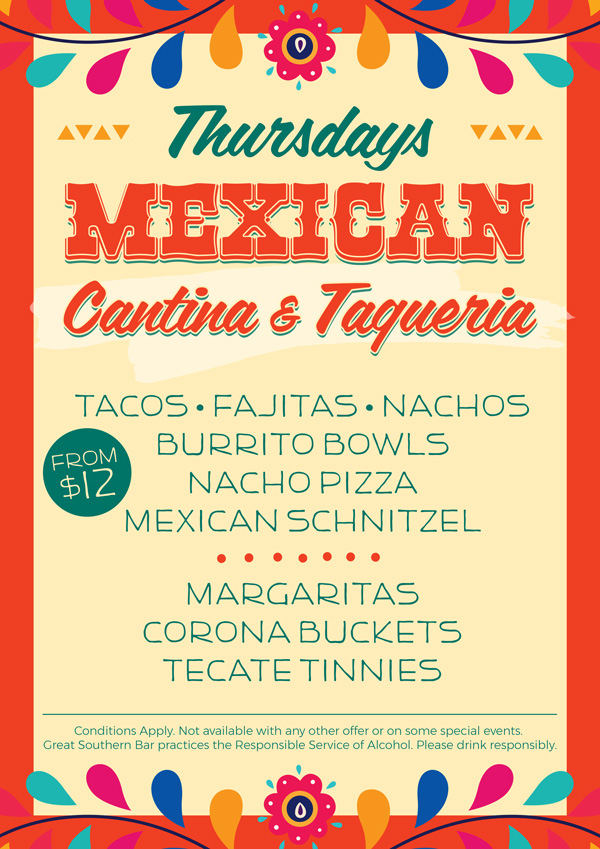 Thursday Mexican Cantina & Taqueria - Great Southern Bar