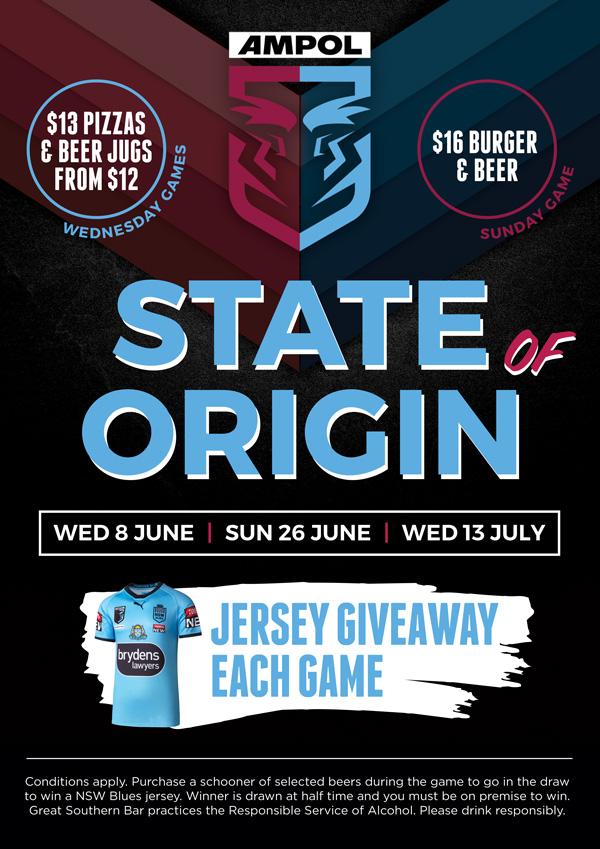 State of Origin 2022 - Great Southern Bar